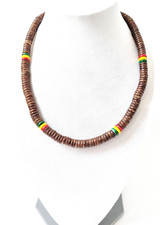 Colar de contas de coco Reggae Rasta elástico feito à mão Tailândia feito à mão marrom vermelho comprar usado  Enviando para Brazil