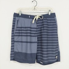 Bermuda de natação listrada com cordão Vuori Equator masculina tamanho 32 8" azul comprar usado  Enviando para Brazil