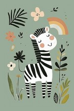 Plakat 61x91,5cm Wzory dla Dzieci, Dziewczynki i Chłopca - Zebra, używany na sprzedaż  PL