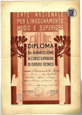 Diploma scolastico 1941 usato  Salerno