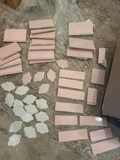 TELHA VINTAGE CERÂMICA 1950 1960s RECUPERADA ROSA BULLNOSE Base Azulejo e Ladrilho comprar usado  Enviando para Brazil