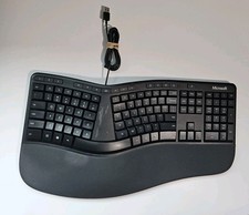 Teclado mecánico Microsoft ergonómico tamaño completo USB con cable negro modelo 1878 segunda mano  Embacar hacia Mexico