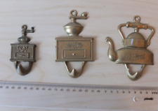 Latón Gancho de la Pared Motivo Molinillo Café Etc. para Cocina 70-er Años Top comprar usado  Enviando para Brazil