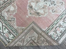 Corredor pequeno turco 3x6 pés, verde rosa feito à mão vintage corredor Oushak neutro comprar usado  Enviando para Brazil