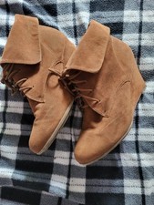 Braune stiefel keilabsatz gebraucht kaufen  Telgte
