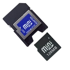 Cartão de memória MiniSD 128MB + mini cartão SD para adaptador de cartão SD, usado comprar usado  Enviando para Brazil