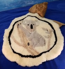 Tapete de retalhos vintage australiano pele de carneiro pendurado na parede 19" redondo urso coala comprar usado  Enviando para Brazil