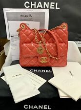 Bolsa de ombro CHANEL CC couro de bezerro amassado ondulado hobo embalagem original + recibo comprar usado  Enviando para Brazil