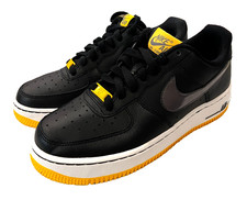 Nike Air Force 1 baixo preto amarelo prata Swoosh 314192-074 meninos 6Y feminino 7 2012 comprar usado  Enviando para Brazil