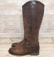 Bota de Equitação Frye Melissa Button - Couro Marrom Escuro EUA Tamanho 7 B comprar usado  Enviando para Brazil