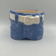 Vintage DENIM Look Jeans Azul Vaso de Cerâmica Plantador Texturizado Pop Art Novidade comprar usado  Enviando para Brazil
