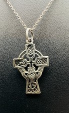 Colar pingente cruz Claddagh celta Indonésia prata esterlina 925 ATI comprar usado  Enviando para Brazil