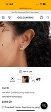 Gucci earrings yellow for sale  GLASGOW