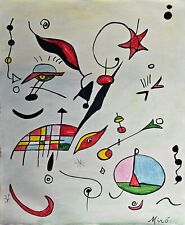 Pintura al óleo abstracta surrealista sobre lienzo firmada por Joan Miró - Arte español segunda mano  Embacar hacia Mexico