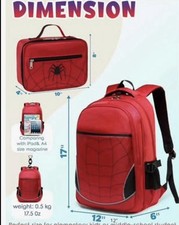 Juego de mochila y lonchera BLUEFAIRY para niños rojo segunda mano  Embacar hacia Mexico