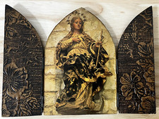 Antique wooden triptych for sale  New Egypt