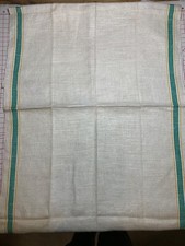 Usado, TECIDO TOALHA DE COZINHA de linho vintage listras amarelas e verdes 16"w 28"L comprar usado  Enviando para Brazil