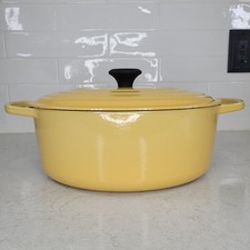 Caçarola oval holandesa de ferro fundido Le Creuset #31 forno e tampa 6-3/4 qt. Amarelo comprar usado  Enviando para Brazil