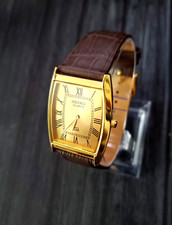 *Relógio vintage retrô masculino cano tanque ouro champanhe mostrador acetinado novo Mvt & Batt comprar usado  Enviando para Brazil