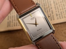 Vintage 1980 SEIKO Dolce 7730-5030 Relógio Masculino Tanque de Quartzo Mostrador Prata 25mm comprar usado  Enviando para Brazil