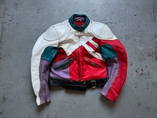 Jaqueta de corrida acolchoada couro multicolorida vintage anos 80 Hein Gericke motocicleta bicicleta comprar usado  Enviando para Brazil