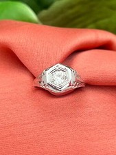 Anel de noivado de diamante 18K - 0,33 quilate - Corte europeu antigo - Vintage, configuração sextavada, usado comprar usado  Enviando para Brazil