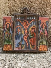Ícone ortodoxo etíope de madeira esculpido e pintado à mão cristão oriental  comprar usado  Enviando para Brazil