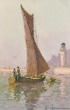Cartolina illustrata barca usato  Ticengo