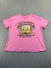 Camiseta Bob Esponja Calça Quadrada Adulto 2XL Rosa Manga Curta Nickelodeon TV comprar usado  Enviando para Brazil