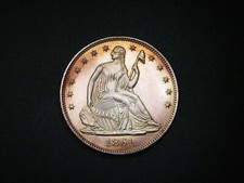 MONEDA DE MEDIO DÓLAR TONIFICADA BU 1861 ESTADOS CONFEDERADOS DE AMÉRICA GUERRA CIVIL RESTRICCIÓN segunda mano  Embacar hacia Mexico