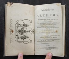 1792 HARGROVE, ANECDOTES of ARCHERY, ROBIN HOOD EARL of HUNTINGTON, PLATES 1st comprar usado  Enviando para Brazil