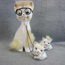 Gato retrô vintage TILSO pintado à mão com gatinhos porcelana gato legal com copos comprar usado  Enviando para Brazil