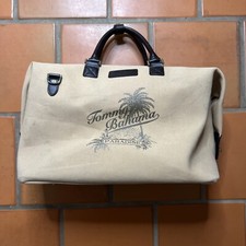 Bolsa de viagem TOMMY BAHAMA Weekender marrom lona alça de ombro faltando comprar usado  Enviando para Brazil