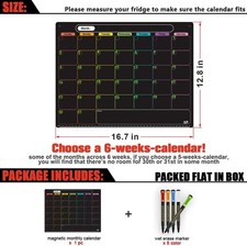 Calendário magnético Mag-Fancy para geladeira – quadro-negro preto mensal apagar a seco comprar usado Calendário magnético Mag-Fancy para geladeira – quadro-negro preto mensal apagar a seco comprar usado  Enviando para Brazil
