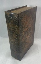 Usado, Caixa de armazenamento falsa caixa de livro média preta, dourada e marrom vintage forrada de veludo livro falso comprar usado  Enviando para Brazil