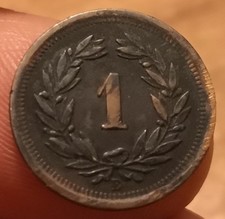 Moneta rappen 1900 usato  Olbia