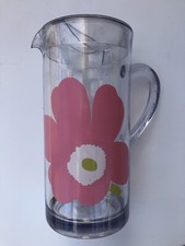 Jarro de flores rosa vintage Marimekko plástico acrílico tampa retrô chá de verão comprar usado  Enviando para Brazil