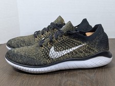 Tênis masculino Nike Free RN Flyknit 2018 12 preto dourado branco 942838-005 corrida comprar usado  Enviando para Brazil