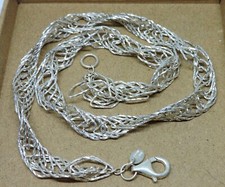 Colar corrente tecido vintage Milor 950 16 polegadas design corte diamante (sem pedras preciosas) comprar usado  Enviando para Brazil