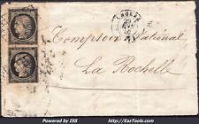 FRANCE CERES PAIRE N°3 SUR FRAGMENT AVEC GRILLE + CAD ANGERS DU 29/01/1849 na sprzedaż  Wysyłka do Poland