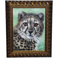 Original Pintura Al Óleo Guepardo Cub Innocence de La Salvaje Por Pip Mcgarry comprar usado  Enviando para Brazil