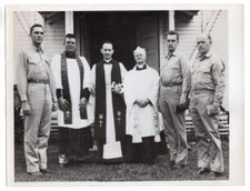 1945 USMC Bishop Confirma Iwo Jima Veterans 6x8 Foto de Notícia Original comprar usado  Enviando para Brazil