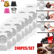 240x tampas de espresso de alumínio selos de folha para cápsulas pequenas Nespresso linha original comprar usado  Enviando para Brazil