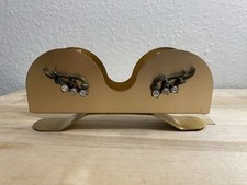 Usado, Suporte de vidro vintage década de 1950 MCM vaidade escovado tom dourado olho de gato strass comprar usado  Enviando para Brazil