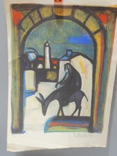 Belle lithographie signée d'occasion  Soyaux