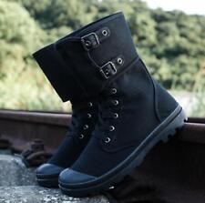 Novas Botas Masculinas de Lona Primavera/Outono Sapatos de Salto Alto Sapatos Casuais Botas Sólidas comprar usado  Enviando para Brazil
