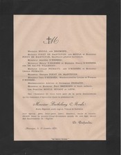 1891 faire part d'occasion 1891 faire part d'occasion  Toulouse-