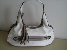 Lederhandtasche weiß taupe gebraucht kaufen  Bielefeld