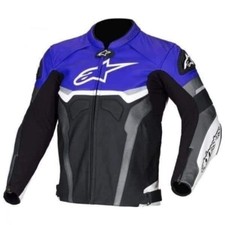 Jaqueta de couro real Alpinestars TG-P Plus azul e preta para motocicleta comprar usado  Enviando para Brazil