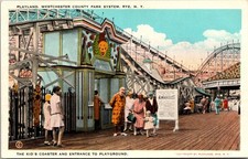 Usado, Cartão postal vintage U14 Kid's Coaster, entrada para playground, Playland Rye NY comprar usado  Enviando para Brazil